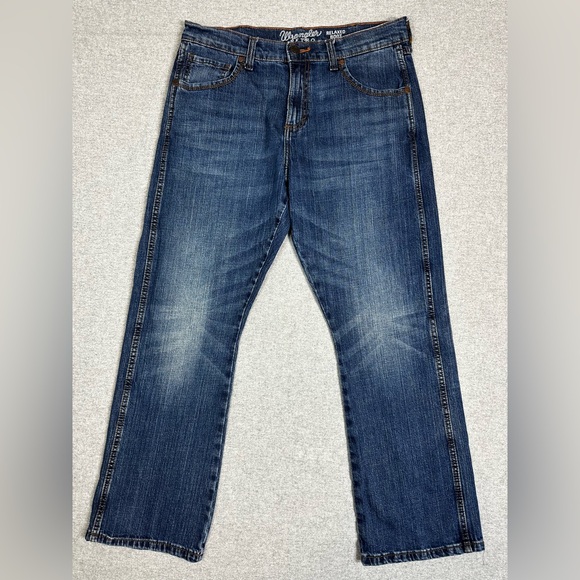 Wrangler Retro Jeans Mens 32x30 Blue Relaxed Fit Bootcut Denim Western Pants - Picture 1 of 10
